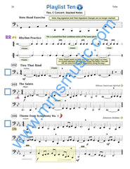 Playlists For Band Tuba  (Student book only.)