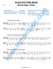 Playlists For Band Tuba  (Student book only.)