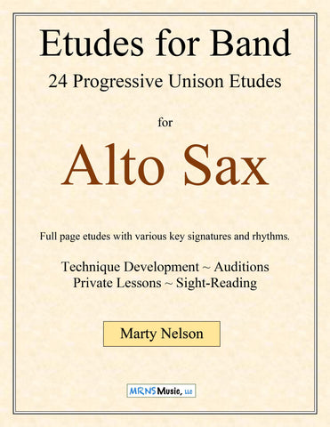 Etudes for Band - Alto Saxophone Book  24 Progressive Etudes