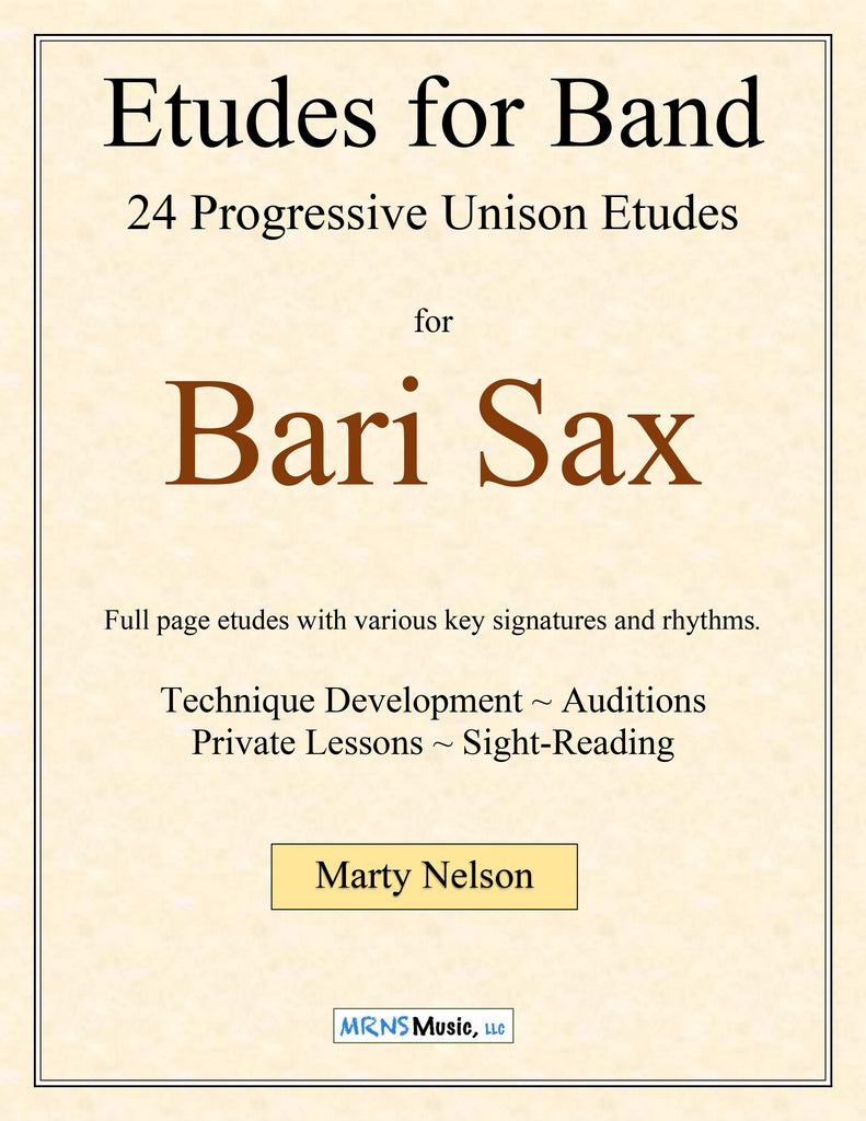 Etudes for Band - Bari Saxophone Book  24 Progressive Etudes