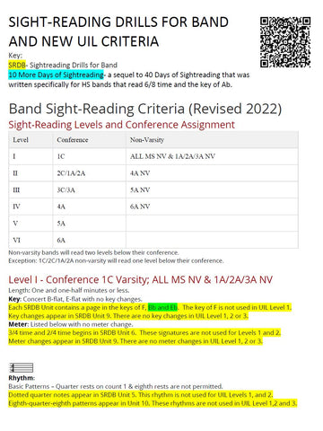 Sight-Reading Drills for Band TX UIL Criteria Guide