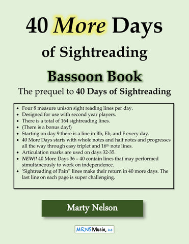 40 More Days of Sight-Reading for Bassoon