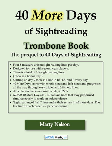 40 More Days of Sight-Reading for Trombone