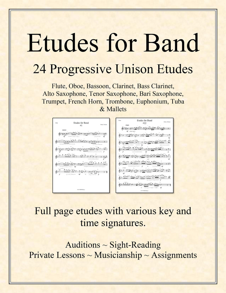 Etudes for Band - 24 Progressive, Unison Full Page Etudes for Full Band